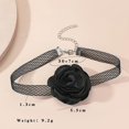 thumbnail image 4 of LinYooLi Collier Ras du Cou Fleuri pour Femmes Collier Gothique Floral à Lacets Collier Rose Long Collier en Velours pour Mariage Fête d'Été, 4 of 6