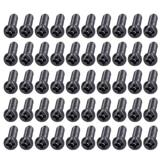 Pan Machine Fastener 50pcs DIN 7985 Steel Pan Head Machine Screw Fully Threaded Black Zinc Plated Fastener