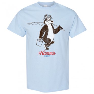Hamm's Beer Bear Gone Fishin' T-Shirt-Large