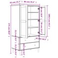 thumbnail image 4 of vidaXL Wardrobe SENJA Rattan Look Black 90x55x175 cm Solid Wood Pine, 4 of 5