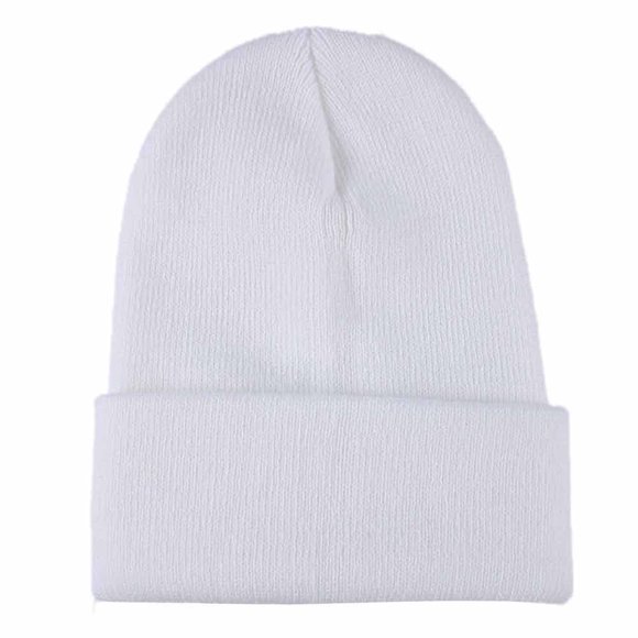 Ersazi Unisex Slouchy Knitting Beanie Hip Hop Cap Warm Winter Ski Hat On Clearance White Free Size