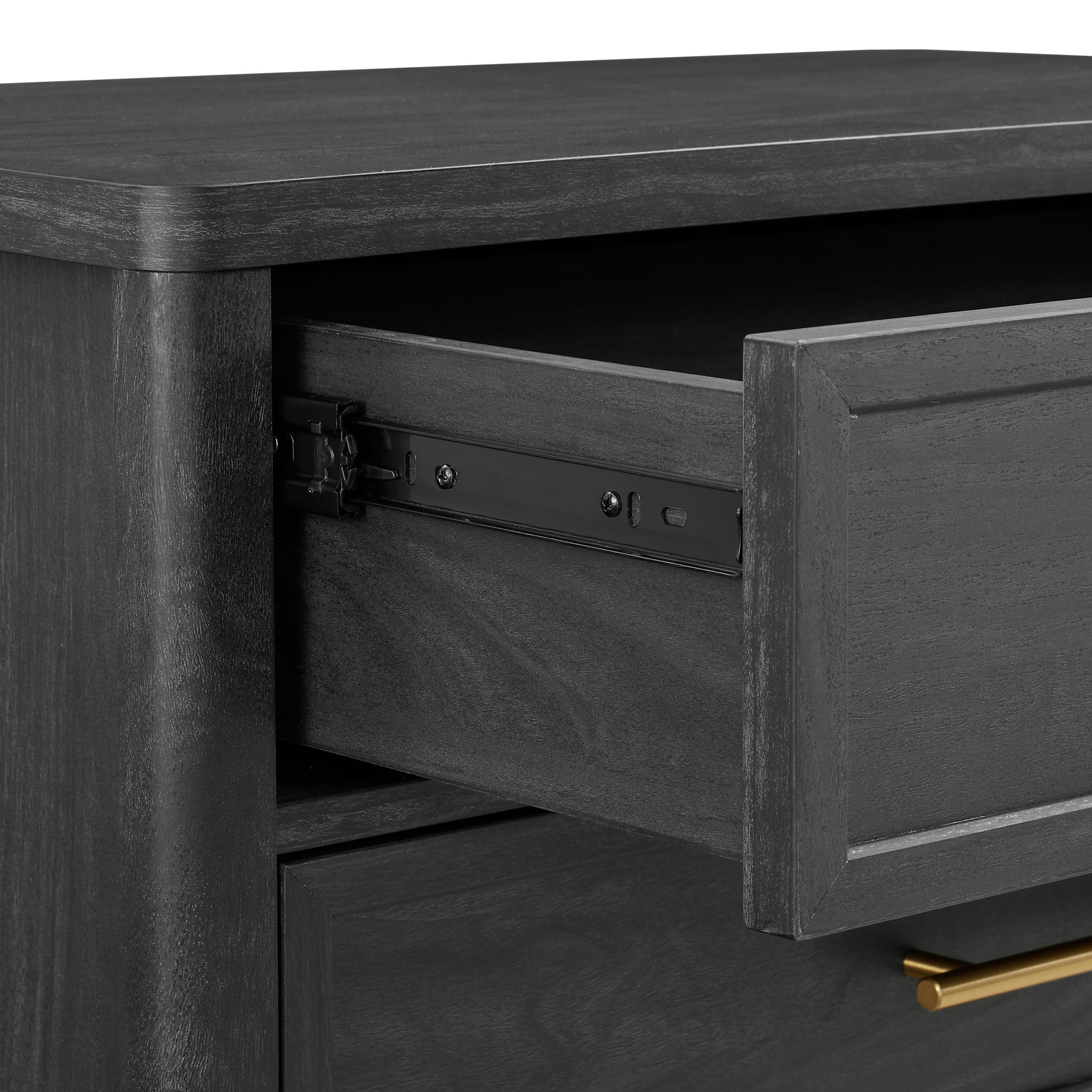 Better Homes & Gardens Table de chevet à 3 tiroirs avec USB, finition charbon de bois