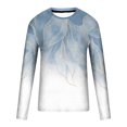 thumbnail image 4 of TIMIFIS Men's Long Sleeve Cotton T-Shirt Graphic Printed Shirts Tops-BlueFall, 4 of 5