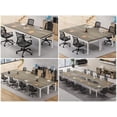 thumbnail image 3 of Tribesigns 78.74-Inch Large Conference Room Table, Modern Office Meeting Seminar Table Desk with Metal Legs and Adjustable Foot Pads, Seats 6-8 People, Oak Finish, 3 of 5