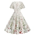 thumbnail image 2 of Robe d'Été pour Femmes 2024 Mode Grande Taille Robe de Soirée Brodée Manches Courtes Col Ras du Cou Robe Rabais de 50 % Liquidation!, 2 of 6