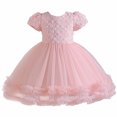 thumbnail image 1 of Penkiiy Robe Sans Manches Brodée en Maille pour Filles, Robe de Princesse, Robe d'Été Rose 2023, 1 of 9