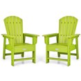 thumbnail image 1 of Gymax Ensemble de 2 Chaises Adirondack de Patio pour Enfants Fauteuil Chaise d'Extérieur Résistante aux Intempéries Vert, 1 of 5