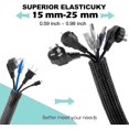 thumbnail image 2 of Cable Sleeve, 20ft - 1 inch Desk Cable Management Desk Cord Cover Organizer Wire Hider for Home Office Computer TV Wire Loom Tubing Pet Proof Cord Protector from Cat Dog Chewing, Black, 2 of 6