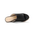 thumbnail image 4 of BLISSFUL STEP Chaussures pour Femmes Talon Compensé Bout Ouvert Espadrilles Mules à Plateforme Noir 9, 4 of 8