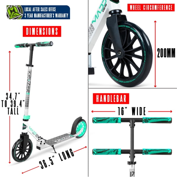 Madd Gear Folding Commuter Scooter for Adults & Teens – Kruzer 200