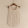 thumbnail image 2 of Mrat Hauts d'Été Grande Taille Sans Manches pour Femmes, Couleur Unie, Col Rond, Chandail Sans Manches Polyvalent, Couleur Unie, Col Rond, Hauts d'Été Grande Taille Sans Manches S-263 Beige Taille Unique, 2 of 6