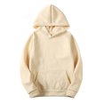 thumbnail image 1 of Yeahdor Men's Basic Long Sleeve Drawstring Hoodie Sweatshirt Casual Solid Color Pullover Tops Khaki L, 1 of 3