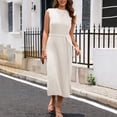 thumbnail image 1 of Gspmoly Robes d'Été, Robe Chandail en Tricot Sans Manches à Col Montant pour Femmes, Robe Débardeur Maxi, Robes d'Été pour Femmes en Liquidation, 1 of 6