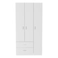 thumbnail image 1 of TUHOME Austral 3 Door Armoire Engineered Wood Armoires in  White, 1 of 7