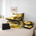 thumbnail image 4 of YST Yellow Marble Bed in a Bag 7-Piece Abstract Aesthetic Bedding Set, Stone Pattern Marbling Twin Size Comforter Set, 4 of 4