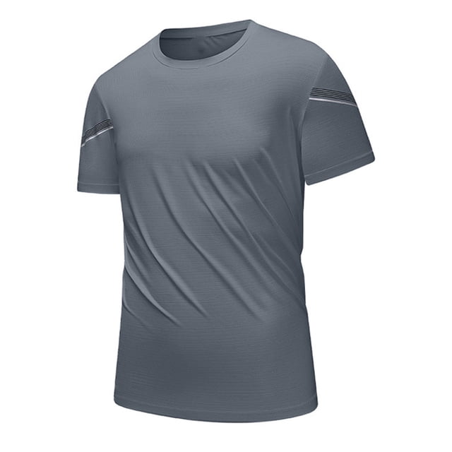LNWUY Men's Plus Size Short Sleeve UPF 50+ T-Shirt Quick Dry Rash Guard Athletic Running Swim Top Tee Performance Water Shirts Gray L