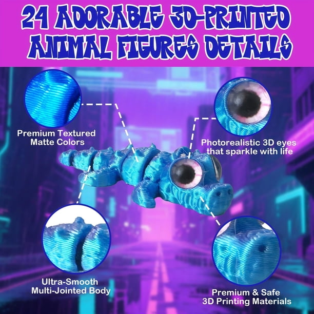 Calendrier De L’Avent 3D – 24 Figurines Animaux Articulées Imprimées En 3D – Compte à Rebours De Noël – Décoration école, Maison, Bureau