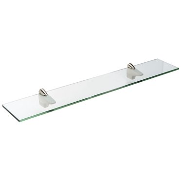 Spancraft Glass Falcon Glass Shelf, Brushed Steel, 8 x 24