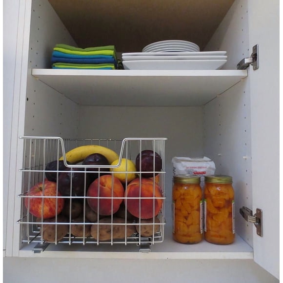 TRINITY – Panier grillagé chromé EcoStorage avec glissières