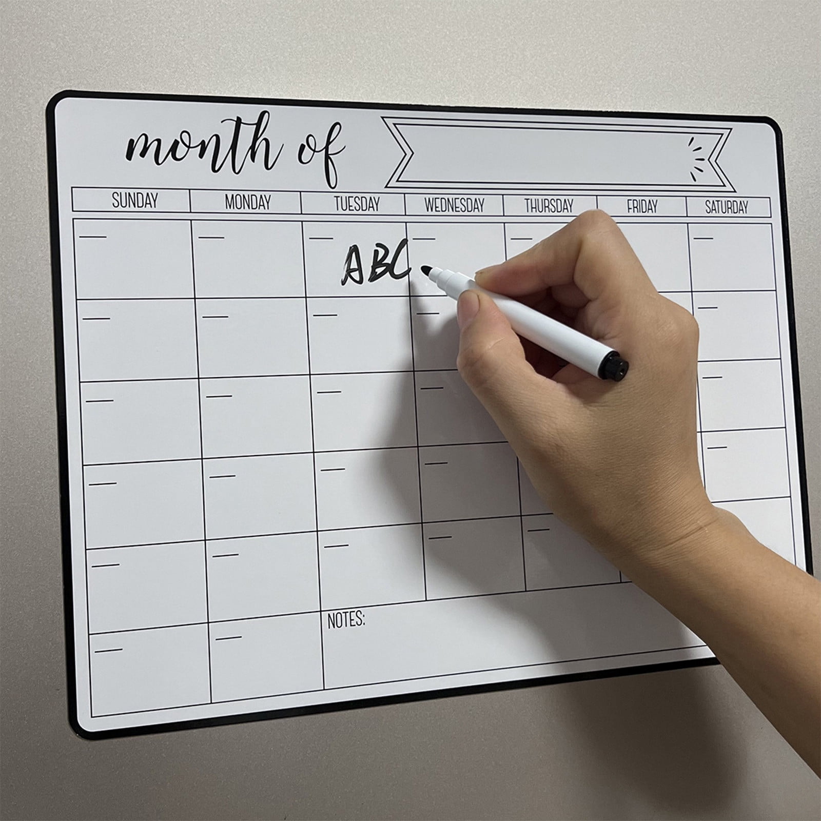 ABPWLY Magnetic Dry Erase Weekly Planner Board for Refrigerator Memo Calendar Message Center 16.93 x 12.99 Inches White