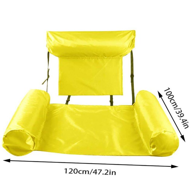 pitrice Lit Flottant Gonflable avec Dossier en Rangée, Durable et Portable, Chaise Longue de Loisirs Aquatiques