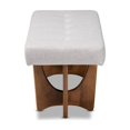 thumbnail image 3 of Bowery Hill Grayish Beige Upholstered Brown Finished Bench, 3 of 8