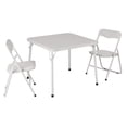 thumbnail image 1 of 3-Piece Kids Folding Table and Chair Set - Upholstered Activity Set with Metal Frame, Ideal for Eating, Reading & Playing - Beige, 1 of 8