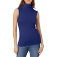 thumbnail image 1 of Women's Solid Color Sleeveless Turtleneck Vest - Lightweight Base Layer - Nylon Spandex - S-XXXL, 1 of 3