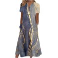 thumbnail image 1 of Cameland Robe d'Été pour Femme Décontractée à Col en V avec Boutons, Manches Courtes, Imprimée, Coupe Évasée, avec Poche, 1 of 4