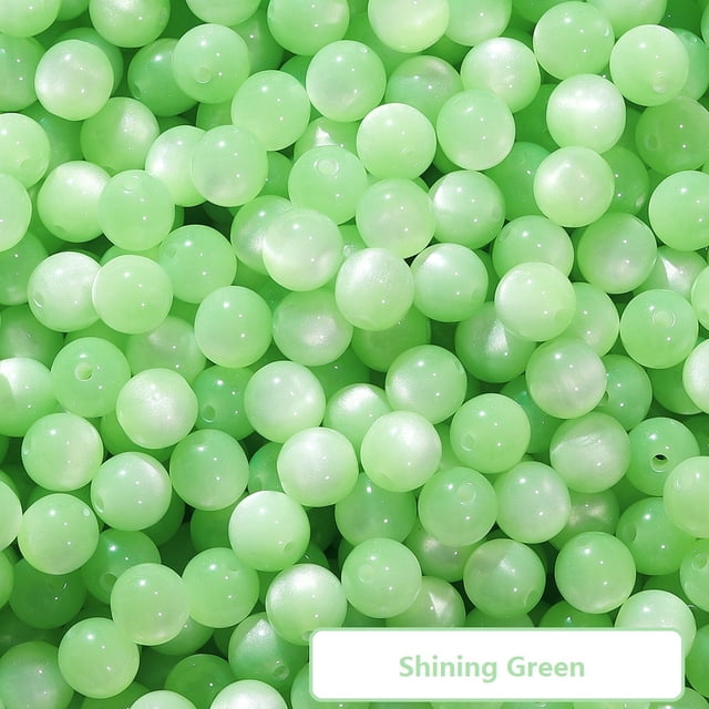 Perles pour Bracelets, 20 Pcs Perles en Résine, 8 mm de Diamètre, Exposées dans une Couleur Verte Brillante. Ces Perles en Résine Multicolores Sont Parfaites pour Fabriquer des Porte-Clés, des Bracelets et Autres Accessoires DIY. Fabriquées en Résine durable, Elles Offrent une Finition Brillante et Transparente, Idéales pour les Fournitures d'Artisanat et les Projets Créatifs.