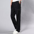 thumbnail image 4 of Men‘s Elastic Waist Loose Fit Lightweight Workwear Casual Cargo Pull On Pants With Multi Pockets, 4 of 5
