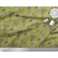 thumbnail image 2 of Soimoi Green Silk Fabric Mix Fruits Printed Craft Fabric by the Yard 42 Inch Wide, 2 of 3