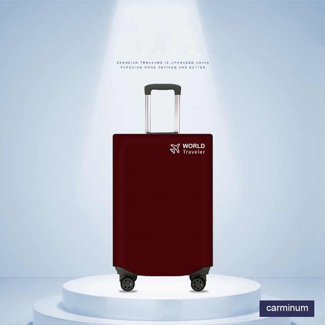 pitrice Non-woven Travel Luggage Cover Dustproof Stylish Sticker Type Detachable Simple Style Suitcase Bag Protector Guard Wine Red 24inch