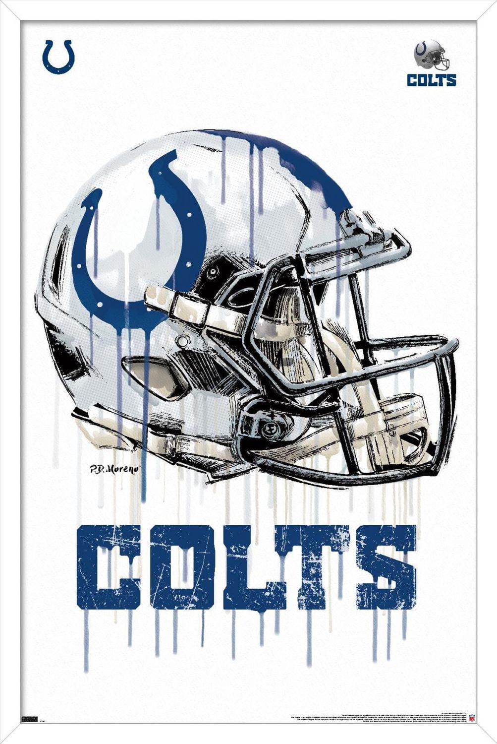 NFL Indianapolis Colts - Drip Helmet 20 Wall Poster, 22.375" x 34"