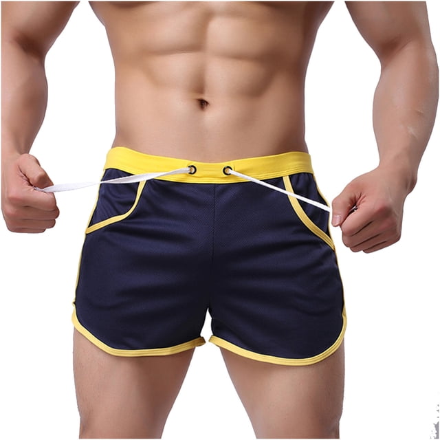 Men's Athletic Shorts Summer Drawstring Quick Dry Lightweight Running Workout Gym Beach Lounge Shorts with Pockets