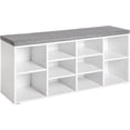 thumbnail image 1 of PayLessHere Shoe Bench, 10-Compartment Shoe Organizer, 3-Tier Adjustable Storage Shelf for Entryway, Living Room, Hallway & Bedroom, White, 1 of 7
