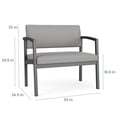 thumbnail image 3 of Lenox Chaise Bariatrique en Acier pour Réception et Salle d'Attente / Acier Argenté / Brun, 3 of 5