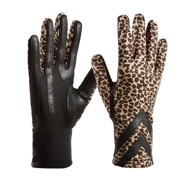 isotoner Gants Shortie pour Femmes SmartDri SmartTouch - A30730 (Imprimé Leo, P/M)