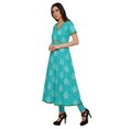 thumbnail image 2 of Moomaya Robes Imprimées à Fente avant pour Femmes Kurti à Manches Courtes Tenue d'Été, 2 of 6
