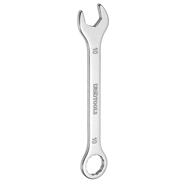 Uxcell Clé Combinée Mince 10 mm avec Extrémité à 6 Points et Extrémité Ouverte Inclinée de 15°