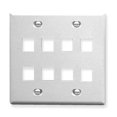 thumbnail image 1 of Plaque avant Plate&44; 2-Gang & 8 Ports - Blanc, 1 of 1