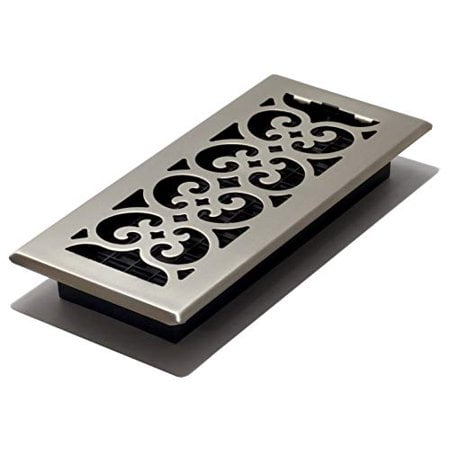 Decor Grates SPH410-NKL Registre à Volutes, 4x10, Finition Nickel Brossé