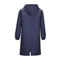 thumbnail image 3 of Women‘s Plus Size Solid Color Button Pocket Recreational Hooded Long Sleeve Windbreaker Coat Tops, 3 of 4