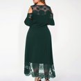 thumbnail image 4 of CHUANK Robes Maxi d'Été Grande Taille pour Invitée de Mariage Robe en Dentelle à Empiècements Épaules Dénudées Longues Robes Manches Courtes, 4 of 7