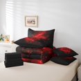thumbnail image 4 of Ensemble de Literie Complet à Note Musicale 7 Pcs, Ensemble de Couette Chic à Imprimé de Paillettes Rouges Étoilées (Non Réelles) avec Draps pour Enfants, Ensemble de Lit Mode Romantique à Thème Musique Scintillant dans un Sac avec Housses d'Oreiller, 4 of 5