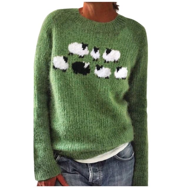 Chandails pour Femmes Hiver Automne Chandails Mignons Décontractés Amples à Manches Longues Pulls pour Femmes Hauts en Tricot