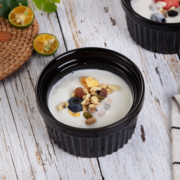 8 Oz Ceramic Ramekins,Set of 8 Porcelain Creme Brulee Souffle Ramekins,Stackable Souffle Dishes for Baking, Pudding Custard Cups, Dipping Sauces, Dishwasher and Oven Safe