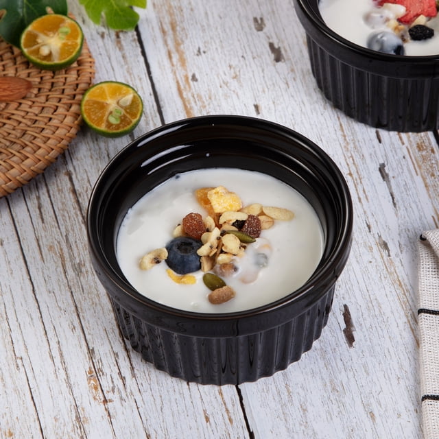 8 Oz Ceramic Ramekins,Set of 8 Porcelain Creme Brulee Souffle Ramekins,Stackable Souffle Dishes for Baking, Pudding Custard Cups, Dipping Sauces, Dishwasher and Oven Safe