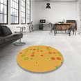 thumbnail image 4 of Ahgly Company Tapis de Zone Carré Transitionnel Néon Orange Lavable en Machine, 7 Pieds Carré, 4 of 7