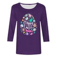 thumbnail image 4 of RKSTN Hauts Grande Taille pour Femmes Ufs de Pâques Mignons Imprimés Lapin Coupe Ample Col Rond Manches 3/4 Printemps Été Blouse Douce, 4 of 4
